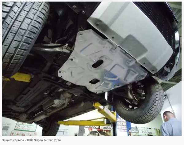 Защита картера Nissan Terrano 2WD (2014-2021) 2,0  AT Alfeco