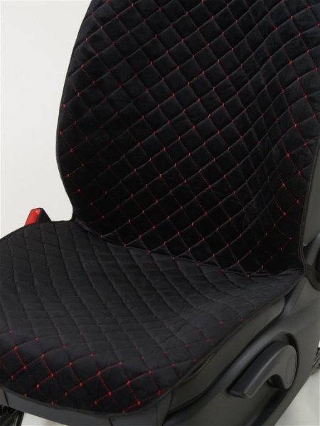 Накидка на сиденья из алькантары (черная с красной ниткой) Dianamex