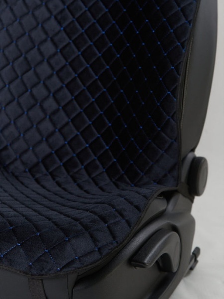 Накидка на сиденья из алькантары (черная с синей ниткой) Dianamex
