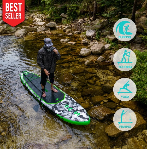 Надувная SUP-доска (сапборд) FunWater Honor Green 11'0 (330x84x15 cm)