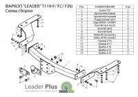 Фаркоп для Toyota Highlander (без электрики) (2010-2013) «ЛидерПлюс»