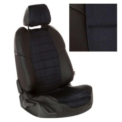  Авточехлы из алькантары для Renault Duster 40/60 без Airbag (2011-2015) "Автопилот" Черный