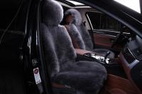 Меховая накидка на сиденье с длинным ворсом Серая (Австралия) "Автопилот"