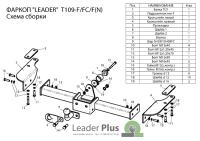 Фаркоп для Toyota Land Cruiser Prado (90) (J9) (5 Дверей) (c нержавеющей пластиной) (1996-2002) (без электрики) «ЛидерПлюс»