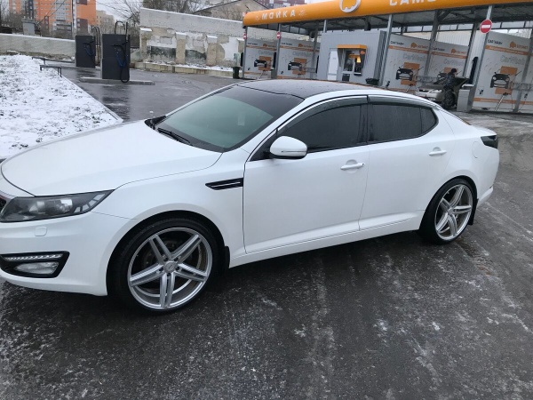 Дефлекторы окон Kia Optima 3 (2011-2015) (Хром молдинг) WIND