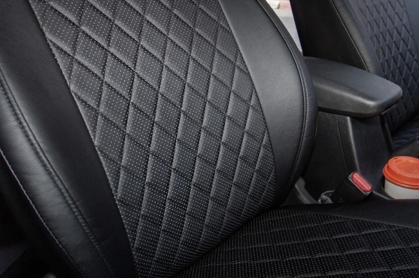 Авточехлы из экокожи Ромб для Audi A3 Sd/Hb (2012-н.в.) "Seintex"