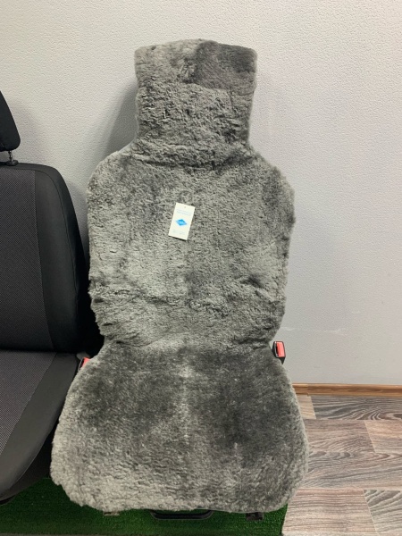 Меховая накидка на сиденье короткий ворс Серая (Австралия)