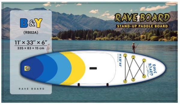 Надувная SUP-доска (сапборд) Rave Board B&Y (335x83x15 cm)
