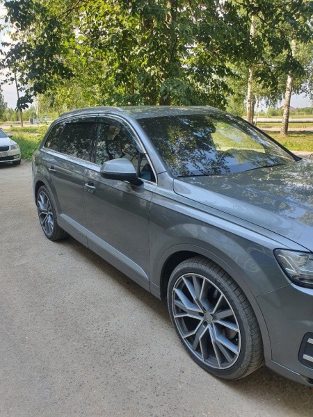 Дефлекторы окон Audi Q7 II (2015-н.в.) (хром молдинг) WIND