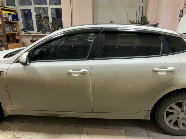 Дефлекторы окон Kia Optima 4 (2015-2020) (Хром молдинг) WIND
