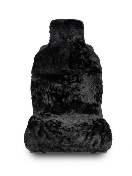 Меховая накидка на сиденье Черная с коротким ворсом (Пятигорск)