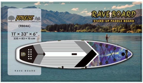 Надувная SUP-доска (сапборд) Rave Board Forest (335x83x15 cm)