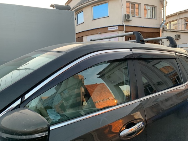 Дефлекторы окон Nissan X-Trail Т32 (2014-н.в.) (Хром молдинг) WIND