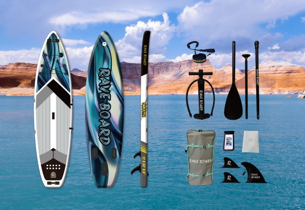 Надувная SUP-доска (сапборд) Rave Board Smooth (335x83x15 cm)