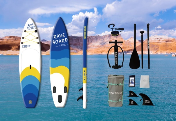 Надувная SUP-доска (сапборд) Rave Board B&Y (335x83x15 cm)