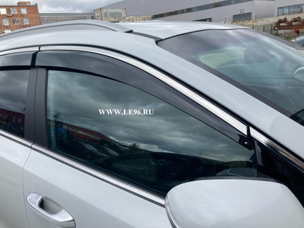 Дефлекторы окон Kia Sportage (2016-2022) (Хром молдинг) WIND