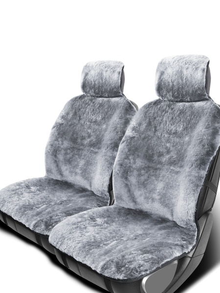 Накидки на сиденья из мутона Серые (комплект)
