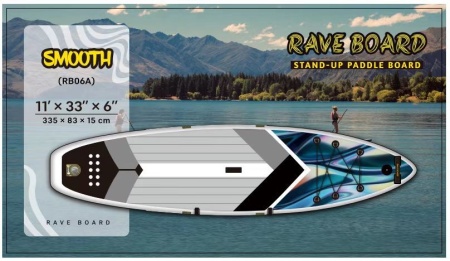 Надувная SUP-доска (сапборд) Rave Board Smooth (335x83x15 cm)