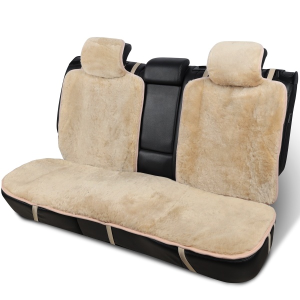 Меховые накидки на сиденья Бежевые комплект (Россия)